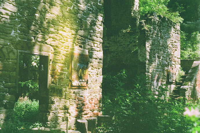 another photo of the same cobblestone ruins, this time sans unicycle and viewed from a wider angle that better reveals the crumbling state of the structure