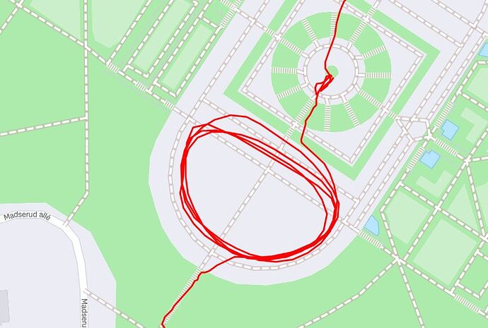Map zoomed up at Frogner park showing circles by Monolitten